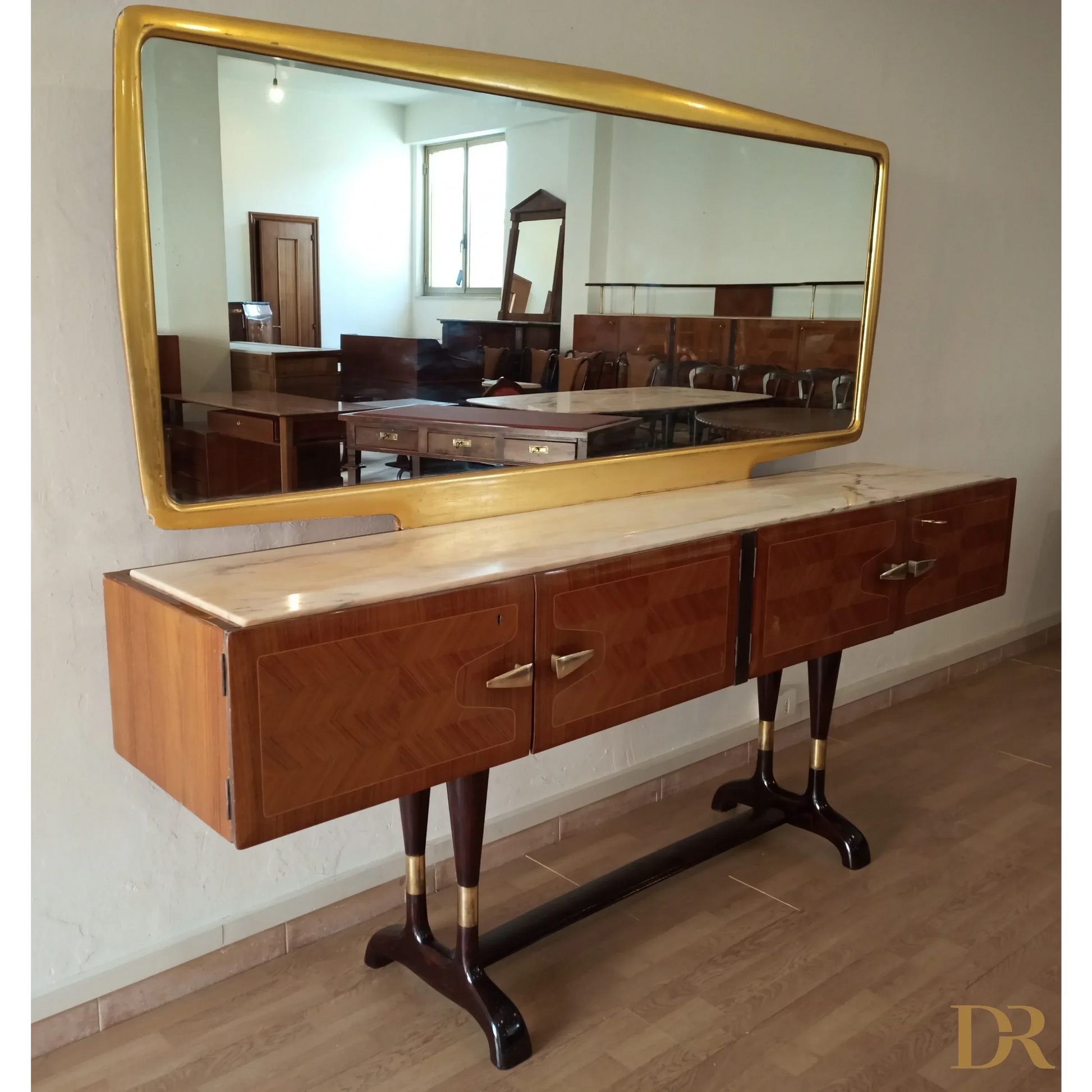 Credenza mid-century con specchio | Mobile Bar Consolle Vittorio Dassi Cecchini